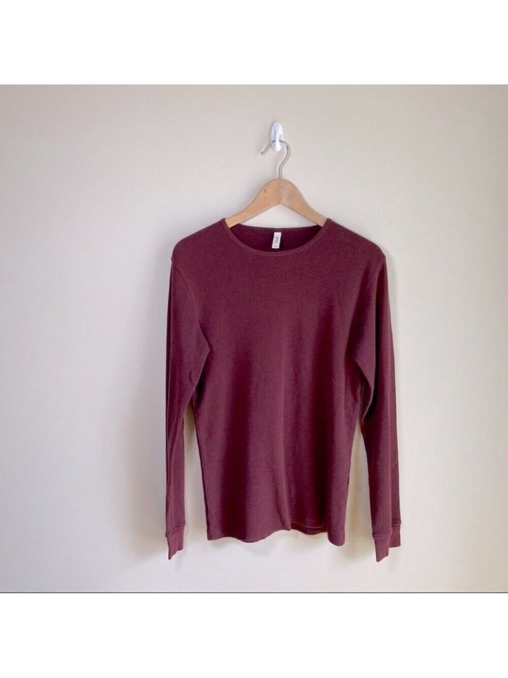 Frank and Oak Burgundy Waffle Knit Long Sleeve Medium
